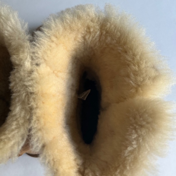 Unbranded Tan Suede Genuine Leather Sheepskin Lining Mid Calf Boots size 9 - Picture 10 of 14